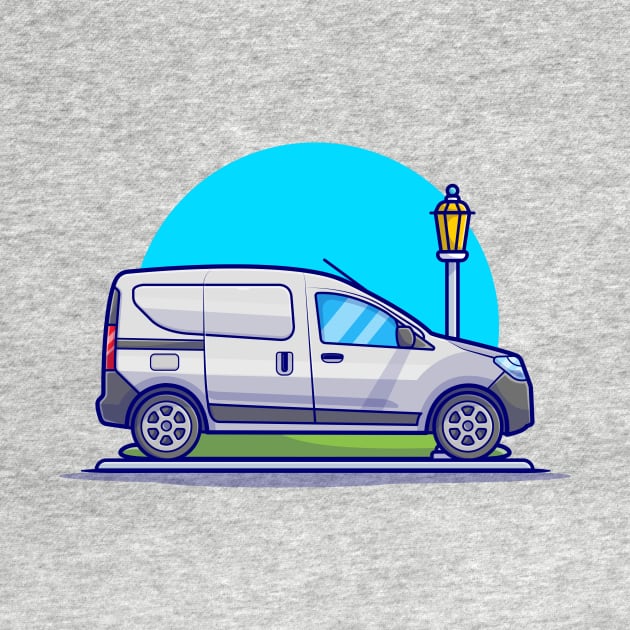 Car Van Cartoon Vector Icon Illustration by Catalyst Labs